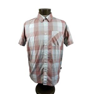 Patagonia Shirt L Mens Red  Plaid‎ Button Up Organic Cotton Short Sleeve